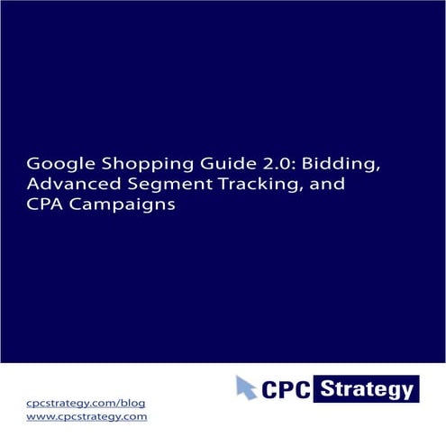 Google shopping guide 2.0 bidding advanced segment tracking and cpa campaigns