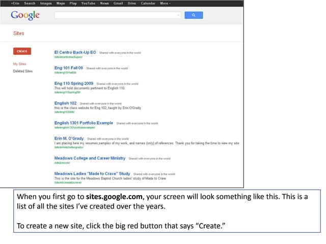 Google sites
