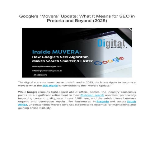 Google’s “Movera” Update What It Means for SEO in Pretoria and Beyond ...