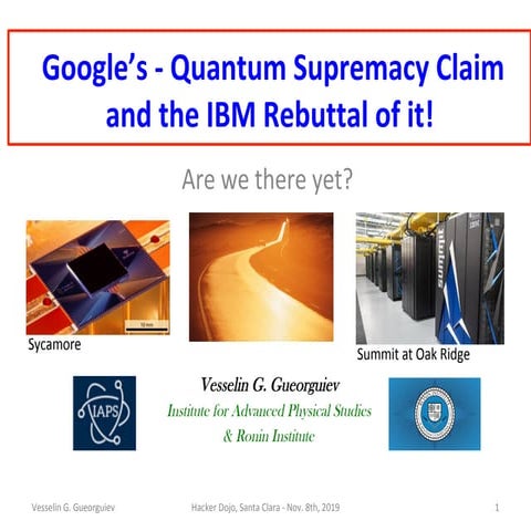 Google's q supremacy claim and the ibm rebuttal of it 