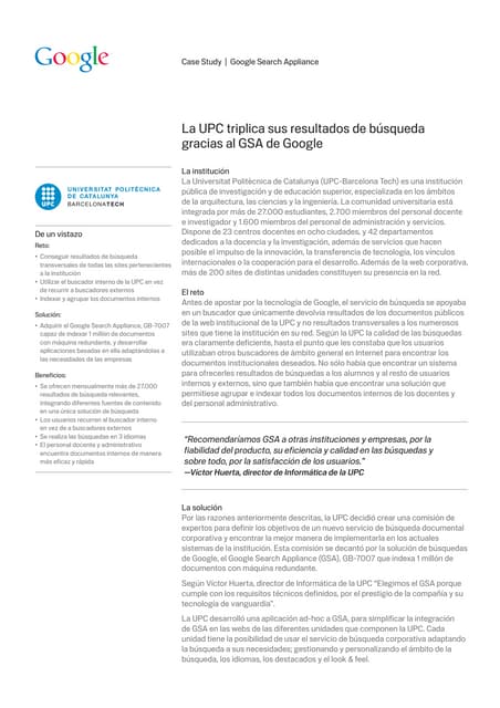 Google study case. Cercador UPC