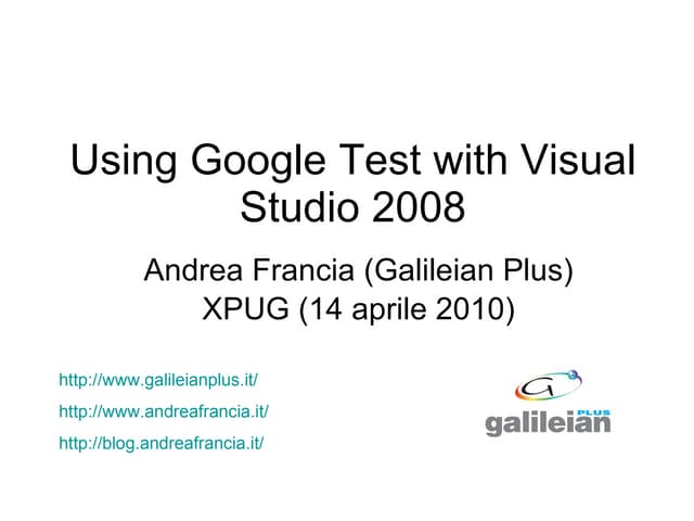 Google C++ Testing Framework in Visual Studio 2008