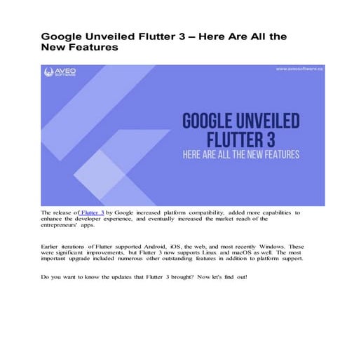 Google Unveiled Flutter 3.docx