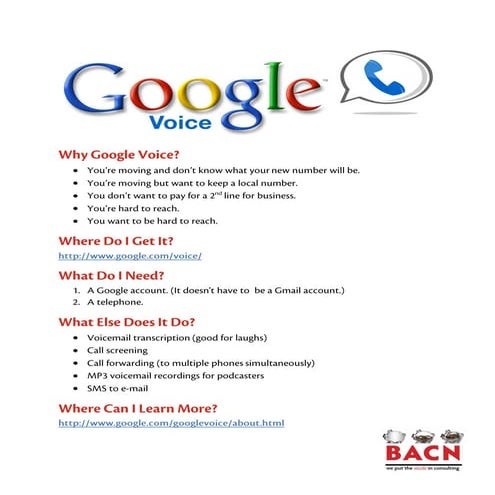 Google voice handout