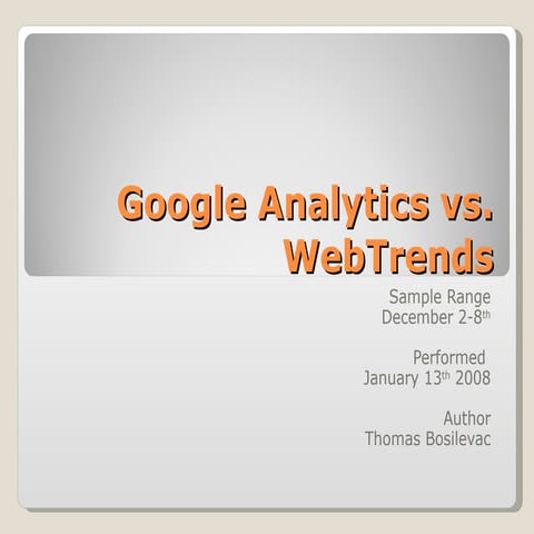 Google Analytics vs WebTrends