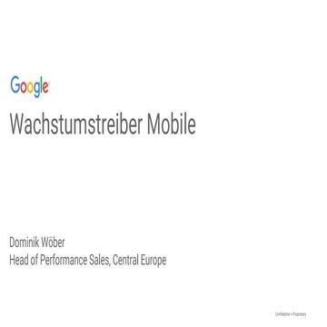 PERFORMIX.Wien 2016 – Wachstumstreiber Google – Dominik Wöber (Google Germany)