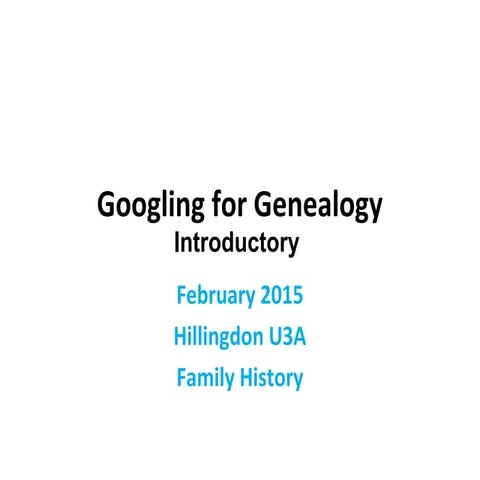 Googling for genealogy