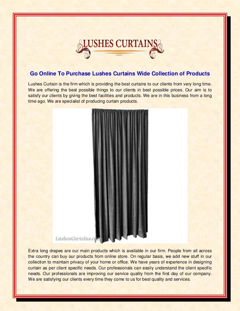 Go Online To Purchase Lushes Curtains Wide Collection Of Products