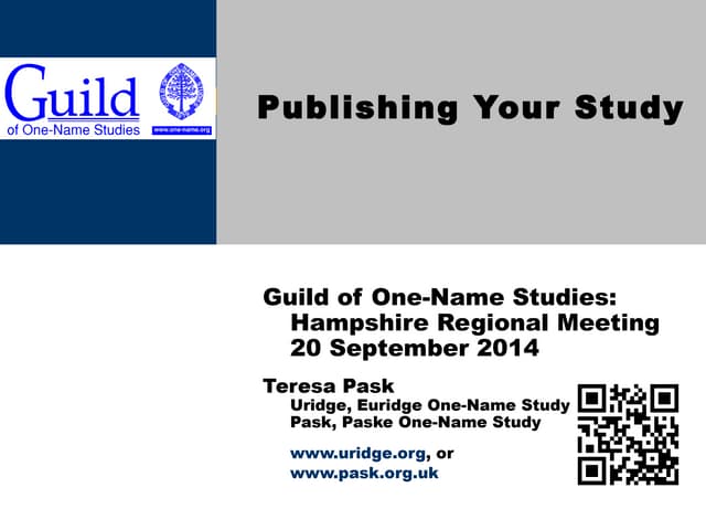 Publishing Your Study