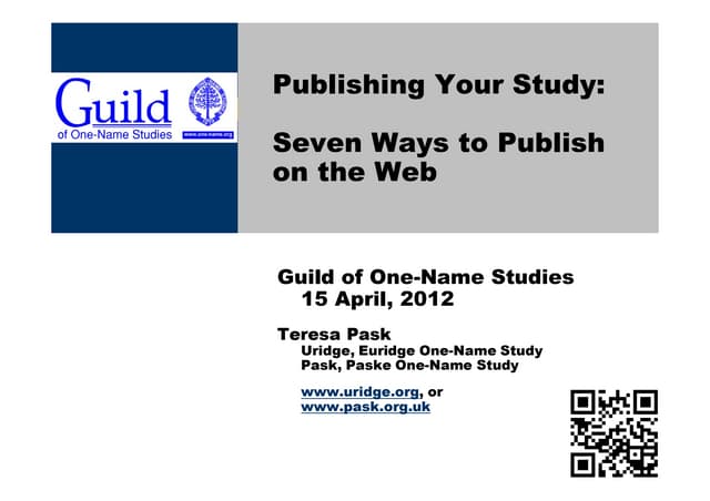Seven Ways to Publish to the Web