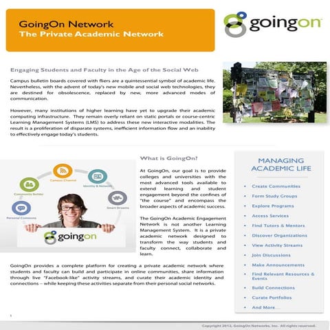 GoingOn Academic Engagement Network Overview 2012