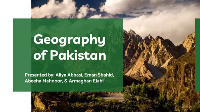 Location And Geography Of Pakistan | PPTX