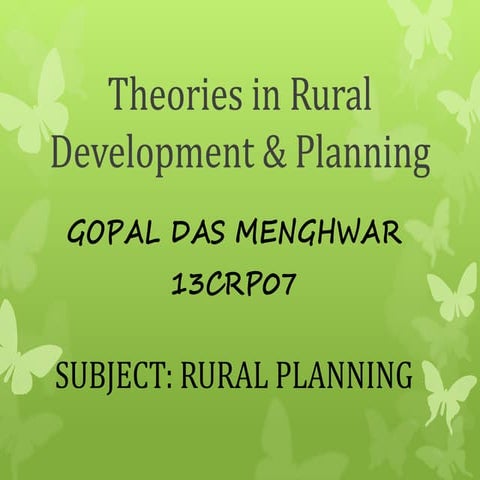  theories in rural development  and planning
