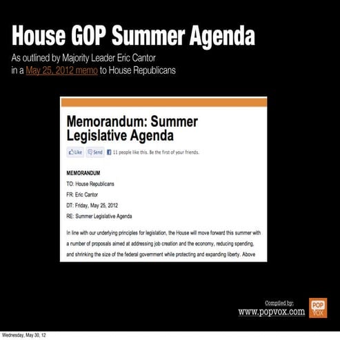 Gop summer agenda