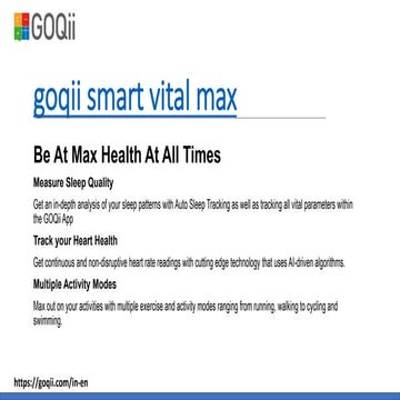 goqii smart vital max | PPTX