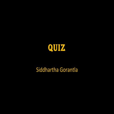 Siddharth's Quiz, November '08