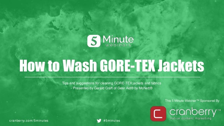 how to wash a gortex jacket