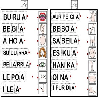 Gorputza  irudia-hitza  fitxak