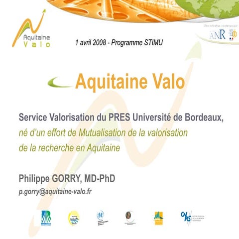 Aquitaine Valo: Service Valorisation du PRES Université de Bordeaux