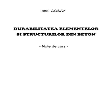 Durabilitatea Construcţiilor din Beton Armat
