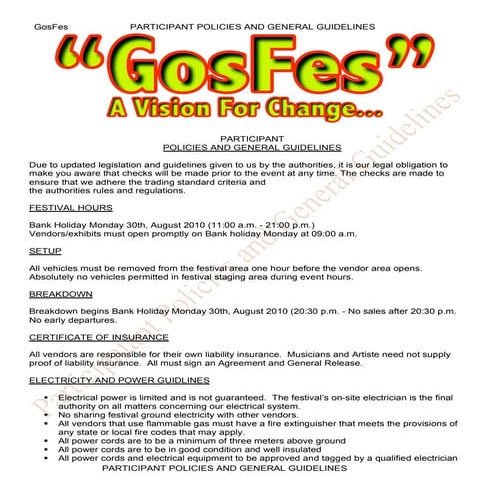 Gos Fes Participant Policies Application Form