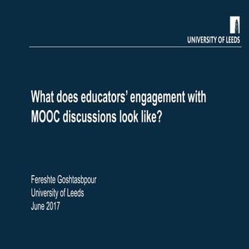 What does educators' engagement with MOOC discussions look like?