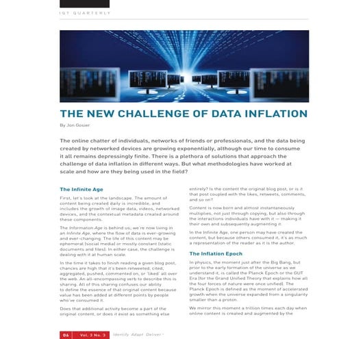 The New Challenge of Data Inflation