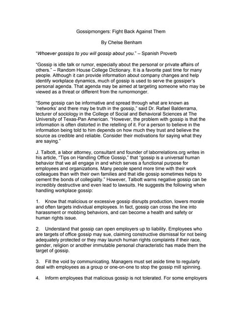 Gossipmongers fight back against them