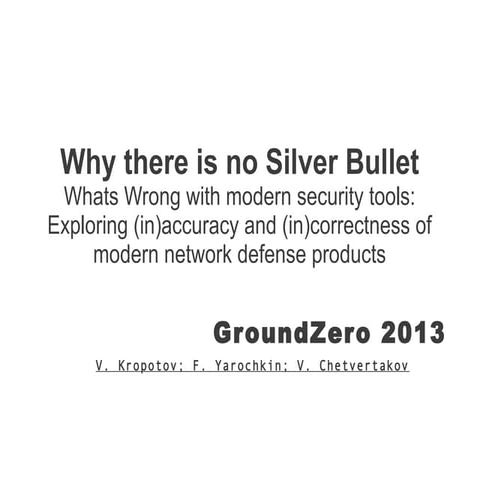 whats wrong with modern security tools and other blurps