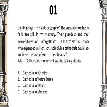 Short Quizzes on Gothic, Baroque, Romanesque, Rennaissance Architecture