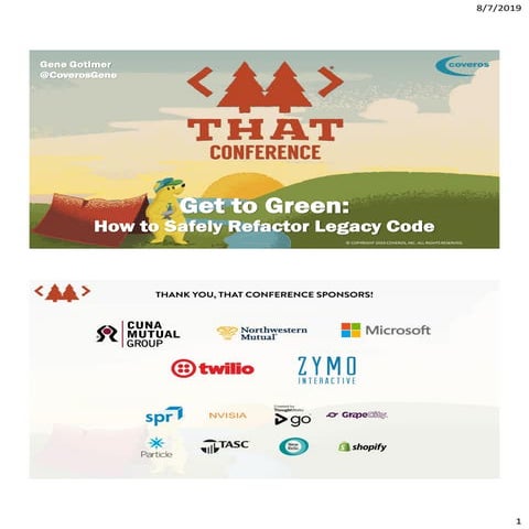 Get to Green: How to Safely Refactor Legacy Code | PDF