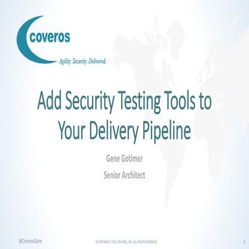 Add Security Testing Tools to Your Delivery Pipeline