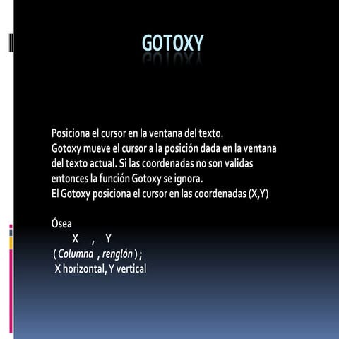 Gotoxy | PPTX