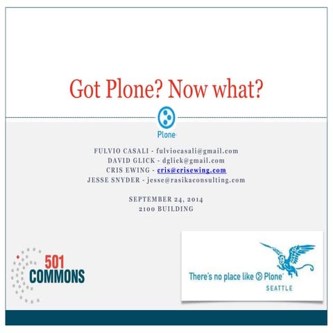 Got Plone? Now What?