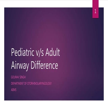 Differences between Paediatric and Adult airway 