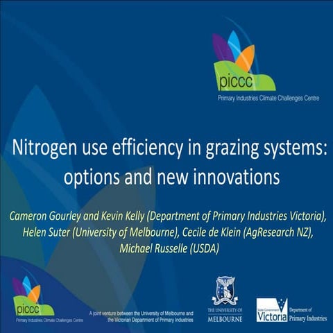 Options and new innovations required to improve nitrogen use efficiency in gr...