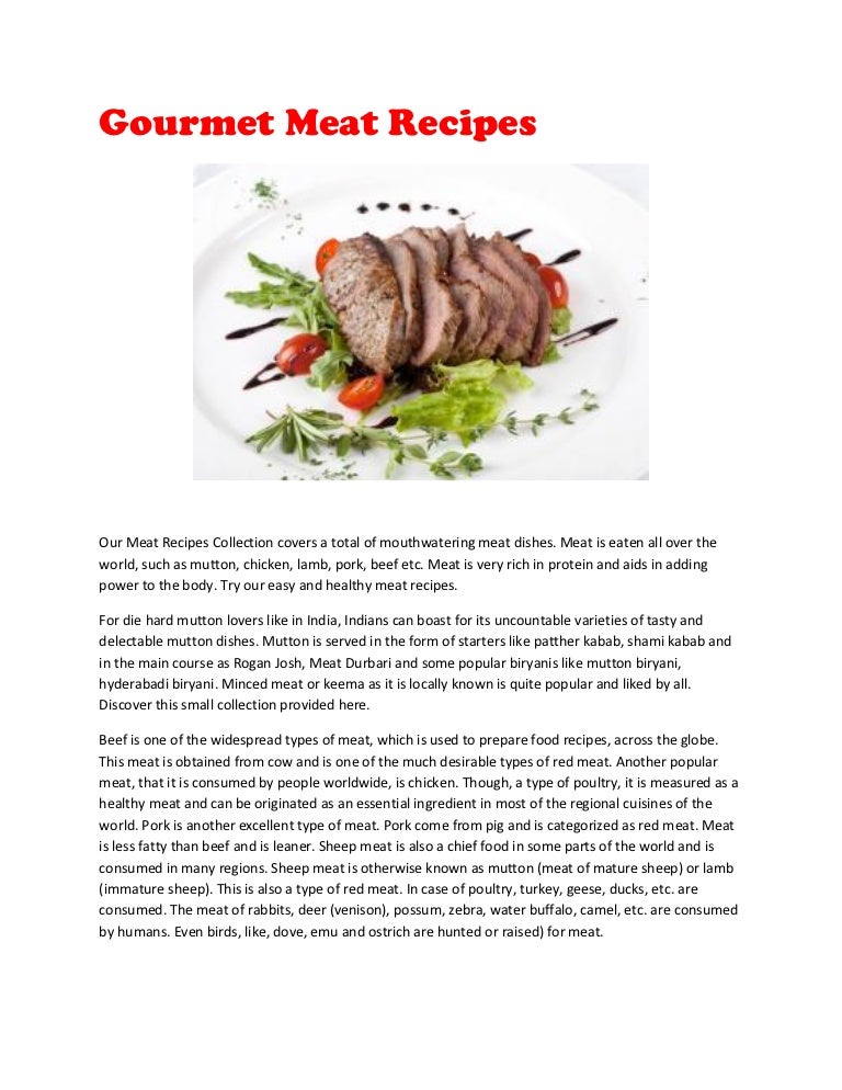Gourmet Meat Recipes