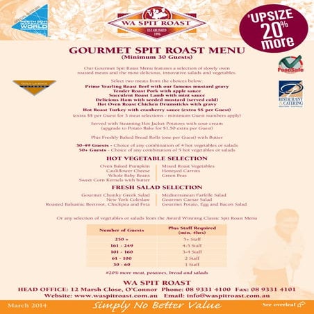 Hot Roast Meat Menu | PDF