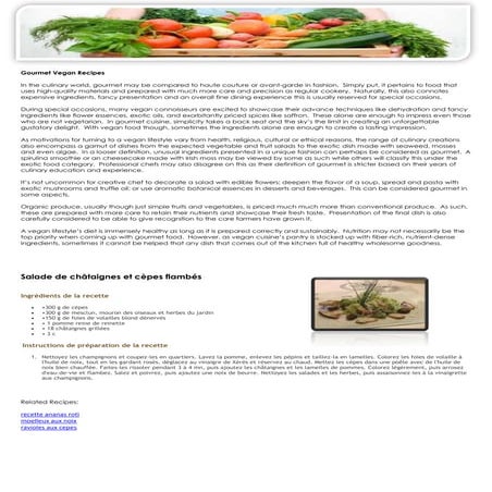 Gourmet vegan recipes | PDF