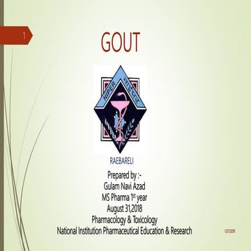  pathology & treatment of Gout