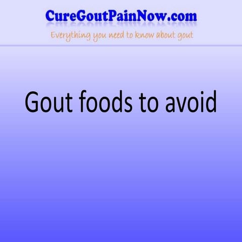 Gout Foods To Avoid