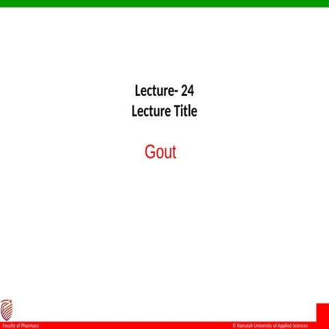 A presentation on clinical presentation and management Gout ppt.pptx
