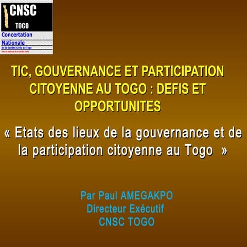 Gouvernance + participation citoyenne (etat des lieux) #TECHDEV228
