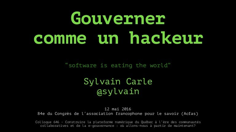 Gouverner Comme Un Hackeur