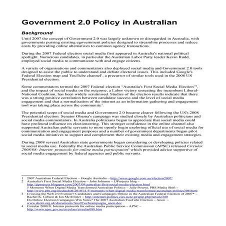 Gov 2.0 policy in australia v2