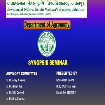Govardhan lodha synopsis seminar ppt