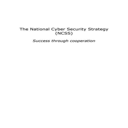 The National Cyber Security Strategy: Success Through Cooperation