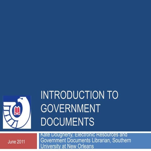 Introduction to Government Documents