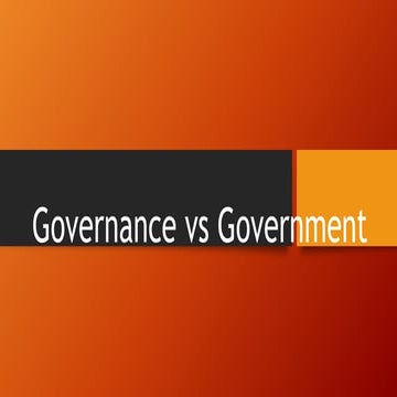 Goverment vs governance