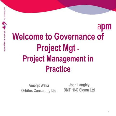 APM Presents - Why project governance and its key principles and challenges